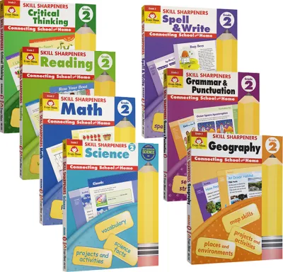 [7 Books/Set] Grade 2 Evan-moor Skill Sharpeners California Learning Assistant Science Grammar Grammar Punctuation Skills Evan Moor Primary School Family Exercise Book