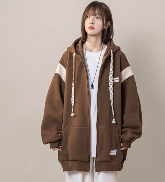 Áo Khoác Hoodie Nam Nữ Cầu Vai Form Rộng Kiểu Zip Kéo Phối Nón Rộng 2 ...