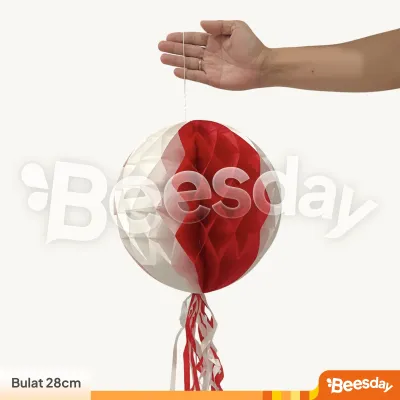 Dekorasi Lampion Kertas 17an Merah Putih Bulat Bintang Hati | Hiasan Kemerdekaan RI Indoor