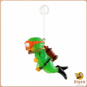 Digeo Aquarium Decor Fish Tank Floating Cute Decoration Diver Ornaments DIY Toy