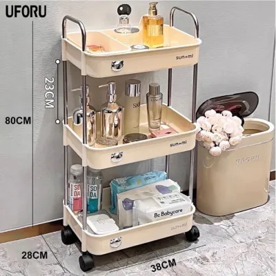Kệ Đựng Đồ Đa Năng 4 Tầng Nhựa ABS Có Bánh Xe và Kệ Gấu Sunmix 3 Tầng Đựng Đồ Khung Inox Có Bánh Xe