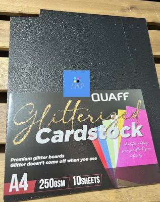 Quaff A4 Size Glitter Cardstock Paper for Scrapbooking Arts Etc 10 pcs per pack