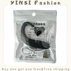 YINSI Wireless Bluetooth 5.0 Ear-Hook Earphones Sports Business Single Ear Headset Handsfree Headphone With Mic For Cell Smartphones