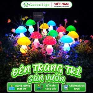 Đèn Trang Trí Năng Lượng Mặt Trời Hình Nấm Nhiều Màu Sắc 8 Nấm Đèn LED - DA3037