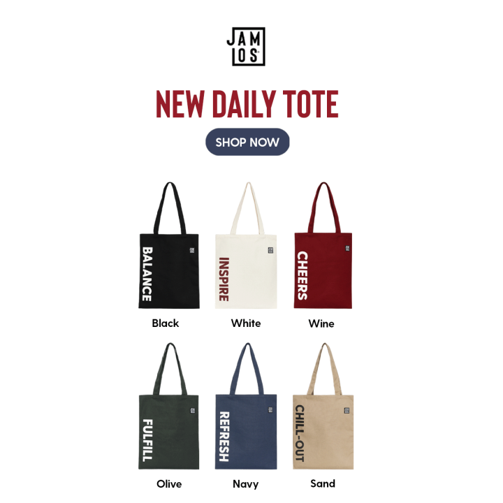 Jamlos New Daily Tote  - Túi Tote mang hằng ngày in chữ