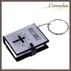 [Carmelun] Mini Tiếng Anh Thánh Kinh Thánh Keychain Tôn Giáo chéo vòng chìa khóa