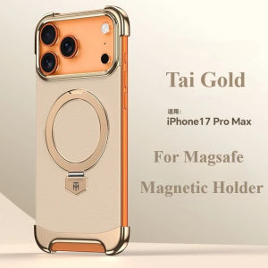 Luxury Art Frame Synthetic Leather Pivot Case For iPhone 17 17Air 16 15 14 13 Pro Max Strong Magnetic Holder Stand PC Back Cover