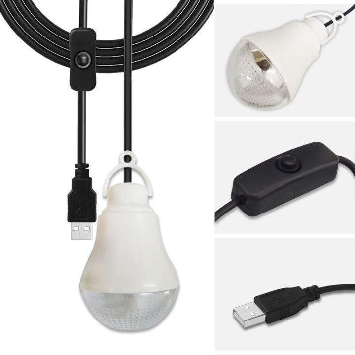 DC 5V USB LED Light Bulb with Switch Portable Energy Saving Emergency