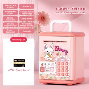 LYMEDIA Với âm nhạc Hộp đựng tiền Mật khẩu vân tay Quà Tặng Đồ chơi ATM Heo đất Chất lượng cao Hộp tiết kiệm tiền Quà Tặng trẻ em
