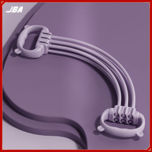 JBA 8 Shape Elastic Band 90lbs Adjustable 6 Tubes Detachable Versatile Flexible Yoga Resistance Band for Workout 60CM TPE Chest Expander Back Trainer