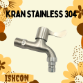 KERAN AIR / KERAN TAMAN / KERAN MESIN CUCI / KRAN AIR TEMBOK DINDING 1/2" INCH KRAN TAMAN STAINLESS SUS 304 UJUNG CORONG SELANG TAMAN KRAN CUCI. 