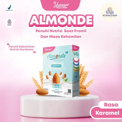 ALMONDE PREMIUM ALMOND Susu Almond Milk Yummys | Asi Booster | Untuk Program Hamil Hingga Usia Kehamilan 6 bulan | Kandungan Asam Folat | Almond Premium