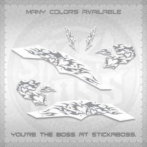CLICK 125 V3 FOR WHITE DECALS (2026 TRIBAL HEART DESIGN) STICKER KITS BY STICKABOSS
