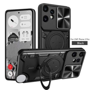 เคสสำหรับ Nothing CMF โทรศัพท์2 Pro 5G กันกระแทกกรอบ TPU นุ่ม A001เคสหลัง PC แบบแข็งที่ทนทานพร้อมห่วงยึดหมุนและอุปกรณ์ป้องกันเลนส์หน้าต่างเลื่อนได้