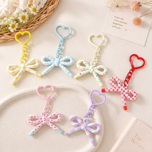 Bowknot Keychain with Love Keyring Doll Backpack Hang Buckle