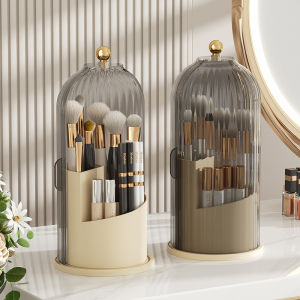 O-KAY 360° Rotating Makeup Brush & Cosmetic Organizer – Adjustable Storage for Lipsticks Brushes Bottles and Powders