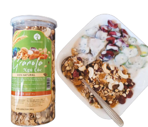 GRANOLA - NGŨ CỐC ĂN SÁNG 80% HẠT DINH DƯỠNG VÀ TRÁI CÂY 500GRAM TH FONUT VỪA GIẢM CÂN VỪA ĐẢM BẢO DINH DƯỠNG