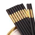 Bộ 10 Đôi Đũa Hợp Kim Mạ Vàng Hàn Quốc Cao Cấp Đũa Chống Mốc. 
