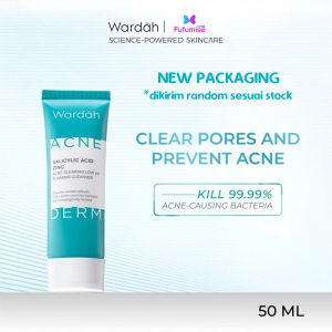 Wardah Acnederm Series Cleanser Toner Day Night Cream Acne Pore Blackhead Gel Face Powder (BPOM)