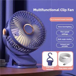 ZL696 Mini Portable Clip Fan Cooler LED Light USB Rechargeable Kipas Foldable Suitable For Clip/Desk/Hanging 小风扇 - A5