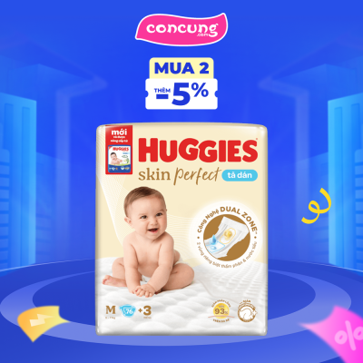 Tã dán cực đại Huggies Skin Perfect (M, 6-11kg, 76 miếng)