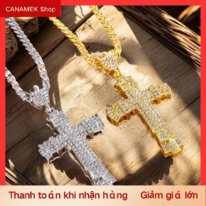 CS Độc đáo hip hop dát Rhinestone phóng đại Retro chéo Mặt dây chuyền người đàn ông Vòng cổ trang sức accessries
