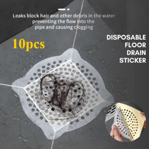 10Pcs Hair Filter Waste Sink Strainer Non Woven Fabric Stickers for Bathroom Kitchen Disposable Floor Drain Sticker