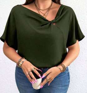 EBPH- Women’s Knot Detail Blouse – Casual & Office Chic Top