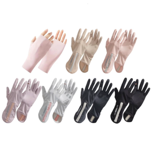Ice Silk Long Thin Driving Gloves Nonslip Mittens Women Sun Protections Gloves Electric Vehicle Riding Touch screens Glove