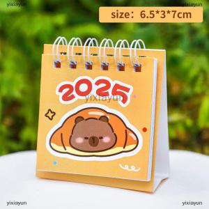 [COD] yixiayun Creative Mini Cartoon Desk Calendar Cute Capybara Portable Pocket Calendar Manage Time Schedule Desktop Decoration Gifts