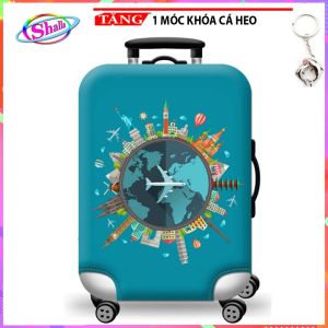 Trùm Vali Áo Vali 20 Inch - 24 Inch Chống Nước In Hình 3D Thun Giãn 4 Chiều Cao Cấp Shalla Fki22