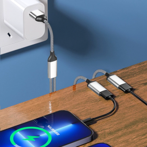 Portable USB C Male to Double USB C Female Splitter USB Y Splitter Cable Type C Hub for Type C Devices Gaming Handle