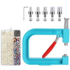 NCNC Portable Pearl Handmade Setting Machine Professional Hand Press Bead Setting Tool Jewelry Maker Alloy Pearl Attachment Tool Costume Making
