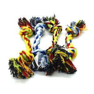 Dog Toys Cotton Rope Chew Toy 25cm 5pcs Random Colors Dog Toy Pet Bite Toy Dog Bone Knot Puppy Toy Teeth Cleaning Toy for Small Medium Dogs