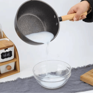 HJKL Glass Lid Japanese Style Saucepan Wooden Handle Non-stick Soup Pot Universal Diversion Design Milk Pot Porridge