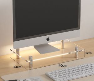 Smart Ergo - Transparent Acrylic Monitor Stand | Monitor Riser | Desktop Riser