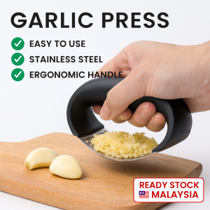 HOME BEST 1pc Manual Garlic Press Stainless Steel Crusher Mincer Chop Comfortable Grip Handheld Home Living Kitchen Gadget Tool