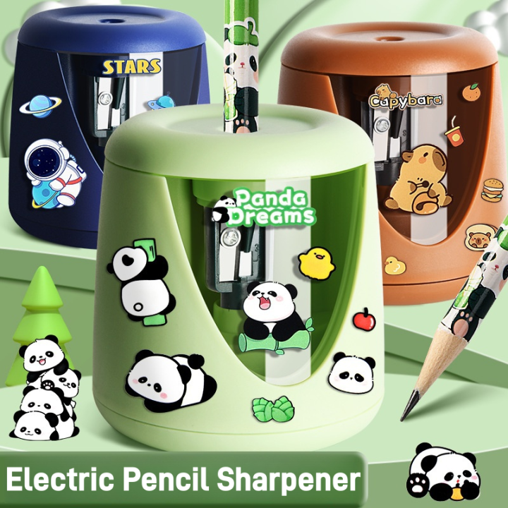 Electric Pencil Sharpener for Kids with DIY Stickers Automatic Pencil ...