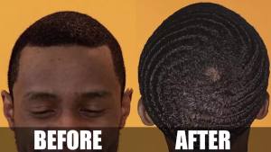 Wave Pomade for Men - Strong Hold Easy Wash Promotes Layered Waves Moisture Silky Shine Hair Cream Grease Brush Durag Cap Set (Red)