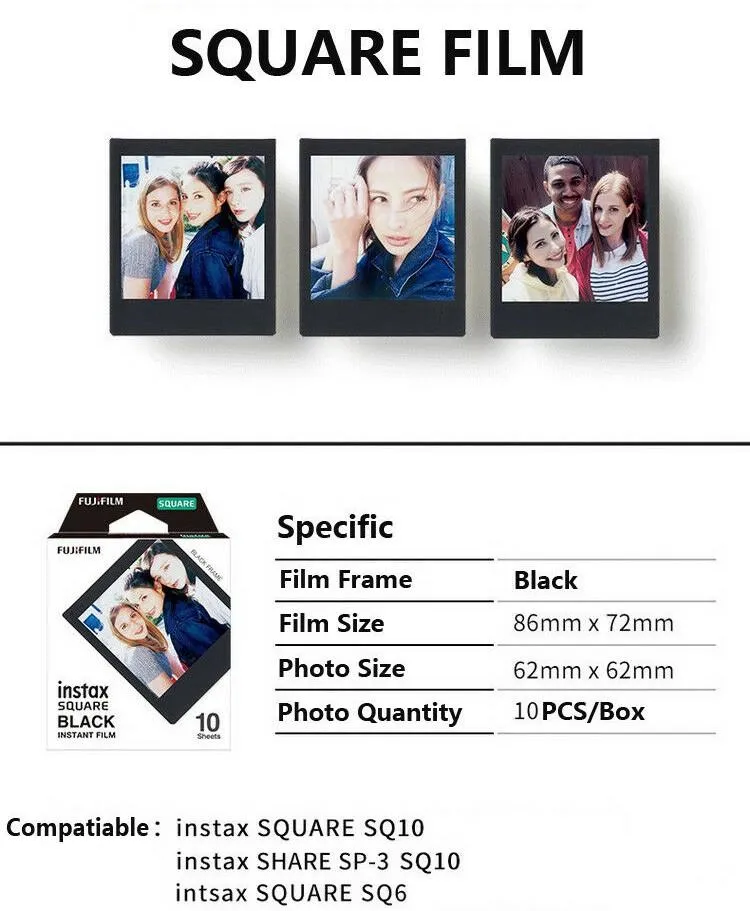 Aspect Ratio Square Polaroid Film Fujifilm Instax Square SQ6