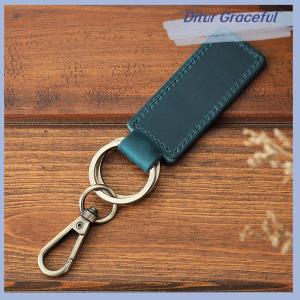 Ditur Genuine Leather Retro Cowhide Keychain Metal Lobster Clasp Pendant Fashion Personalized Anti-lost Car Keyring Keyholder
