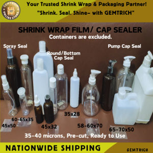 200pcs Shrink Wrap Plastic Packaging Shrinkable Plastic Sealer for Pump Spray Bottom Cap Container