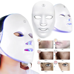 7-Color LED Photon Facial Mask – USB Rechargeable Skin Rejuvenation Collagen Boosting Anti-Aging Light Therapy Mask