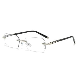 GOXBERK Chăm sóc thị lực Kính không khung cho người lão thị Cường độ tròng kính +100 đến +400 Nhẹ Kính đọc sách cho người viễn thị Kính mắt máy tính Thời trang Kính mắt xa đã hoàn thiện Phụ nữ/Đàn ông