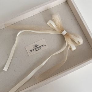 Anak Perempuan Klip rambut anak-anak pita panjang simpul kupu-kupu Perhiasan kepala Putri Rambut Strip Penikat Putri Rambut Gadis Dekorasi Hitam dan Putih