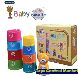 Puzzle stacking cup mainan edukasi anak bayi susun tower gelas warna warni sensory toys baby