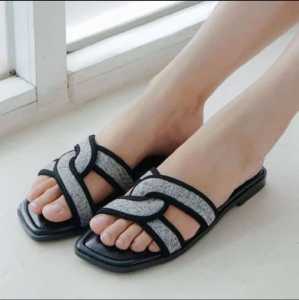Sandal Flat Cewek Simple Kekinian Termurah