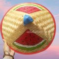 Caping petani anak lukis / topi caping lukis anak gambar buah semangka. 