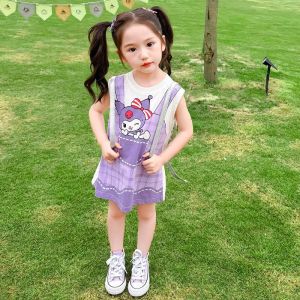 Kammy ชุดเดรสคุโรมิ ชุดเดรสเสื้อยืดเด็กผู้หญิง ชุดเด็กผู้หญิง ชุดเดรสเด็ก กระโปรงเด็กหญิง