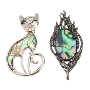 Artistic Copper Cats/Feather Brooch Multipurpose Fashionable Clothes Ornament Fashion Gift For Women